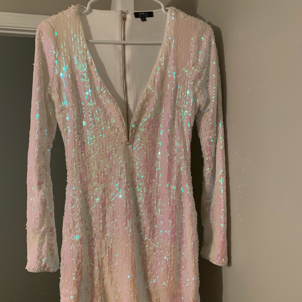White Sequin Dress